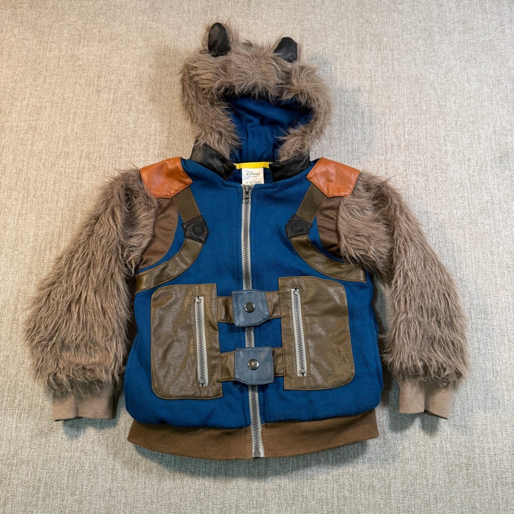 Disney Store Rocket Raccoon Costume Hoodie Kids 4 Guardians of the Galaxy Furry